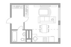 Планировка квартиры студии, 30,9 м2