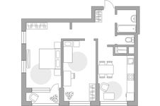 Планировка 2-комнатной квартиры, 62,8 м2