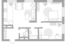 Планировка 3-комнатной квартиры, 66,3 м2