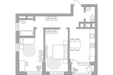 Планировка 2-комнатной квартиры, 60,6 м2