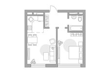 Планировка 2-комнатной квартиры, 41,2 м2