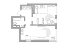 Планировка 2-комнатной квартиры, 48,7 м2
