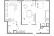 Планировка 2-комнатной квартиры, 54,3 м2