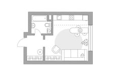 Планировка квартиры студии, 28,9 м2