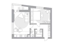 Планировка 2-комнатной квартиры, 49,4 м2