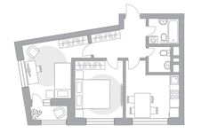 Планировка 2-комнатной квартиры, 52,9 м2