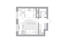 Планировка 1-комнатной квартиры, 33,6 м2