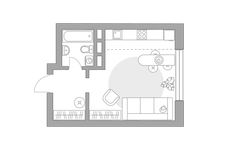 Планировка квартиры студии, 28,3 м2