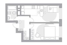 Планировка 2-комнатной квартиры, 39,7 м2