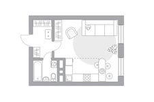 Планировка 1-комнатной квартиры, 32,8 м2