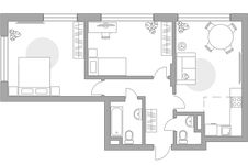 Планировка 3-комнатной квартиры, 66,1 м2