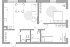 Планировка 3-комнатной квартиры, 67,2 м2