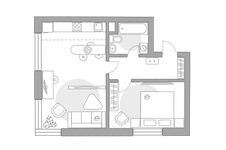 Планировка 2-комнатной квартиры, 49,3 м2