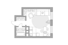 Планировка квартиры студии, 29,8 м2
