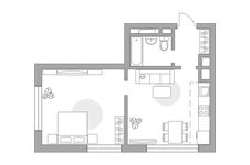 Планировка 2-комнатной квартиры, 44,9 м2