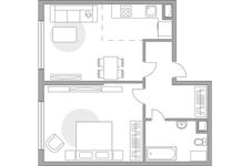 Планировка 2-комнатной квартиры, 50,7 м2