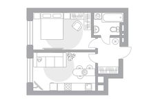 Планировка 1-комнатной квартиры, 34,1 м2