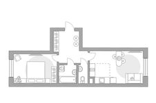 Планировка 2-комнатной квартиры, 42,9 м2