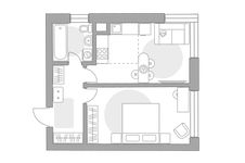 Планировка 2-комнатной квартиры, 37,9 м2