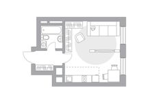 Планировка квартиры студии, 29,7 м2