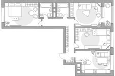 Планировка 3-комнатной квартиры, 94,8 м2