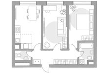 Планировка 3-комнатной квартиры, 51,1 м2