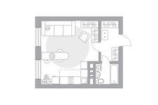 Планировка квартиры студии, 31,4 м2
