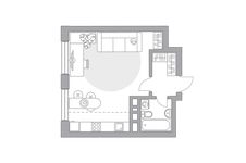 Планировка квартиры студии, 32,4 м2