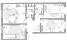 Планировка 4-комнатной квартиры, 89,9 м2