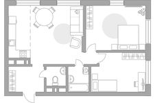 Планировка 3-комнатной квартиры, 66,2 м2