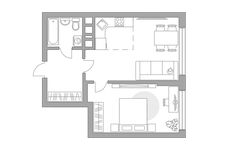Планировка 2-комнатной квартиры, 47,2 м2
