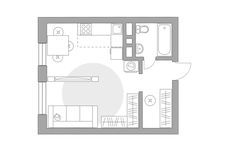 Планировка квартиры студии, 32,7 м2