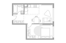 Планировка 2-комнатной квартиры, 45,2 м2