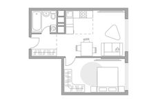 Планировка 2-комнатной квартиры, 44,1 м2