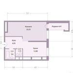 Планировка 1-комнатной квартиры, 47,7 м2