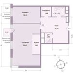Планировка 2-комнатной квартиры, 89,2 м2