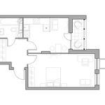 Планировка 1-комнатной квартиры, 42,9 м2