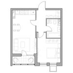 Планировка 1-комнатной квартиры, 40,4 м2
