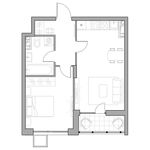 Планировка 1-комнатной квартиры, 39,8 м2