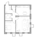 Планировка 2-комнатной квартиры, 59,8 м2