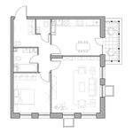 Планировка 2-комнатной квартиры, 60,6 м2