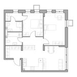 Планировка 2-комнатной квартиры, 70 м2