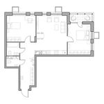 Планировка 2-комнатной квартиры, 72,2 м2