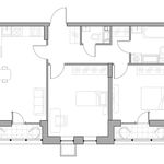 Планировка 2-комнатной квартиры, 61,2 м2