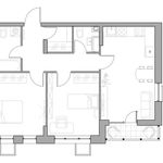 Планировка 2-комнатной квартиры, 58 м2