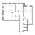 Планировка 3-комнатной квартиры, 89,1 м2