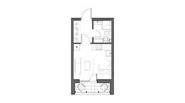 Планировка 1-комнатной квартиры, 20,1 м2
