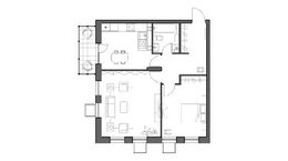 Планировка 2-комнатной квартиры, 60,8 м2