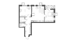 Планировка 2-комнатной квартиры, 72 м2