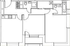 Планировка 2-комнатной квартиры, 70,23 м2